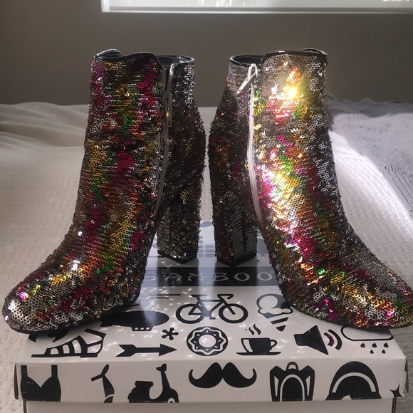 bamboo sequin boots